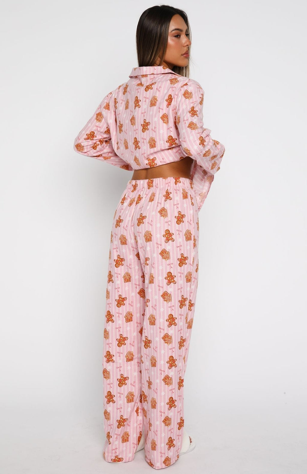 White Fox Dreamland Long Sleeve Pyjama Set Gingerbread Twist