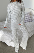 White Fox Slow Life Pyjama Pants Grey/White Stripe