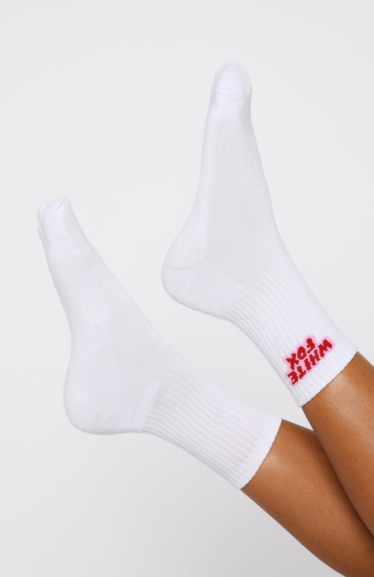 White Fox Seeing Red Socks White