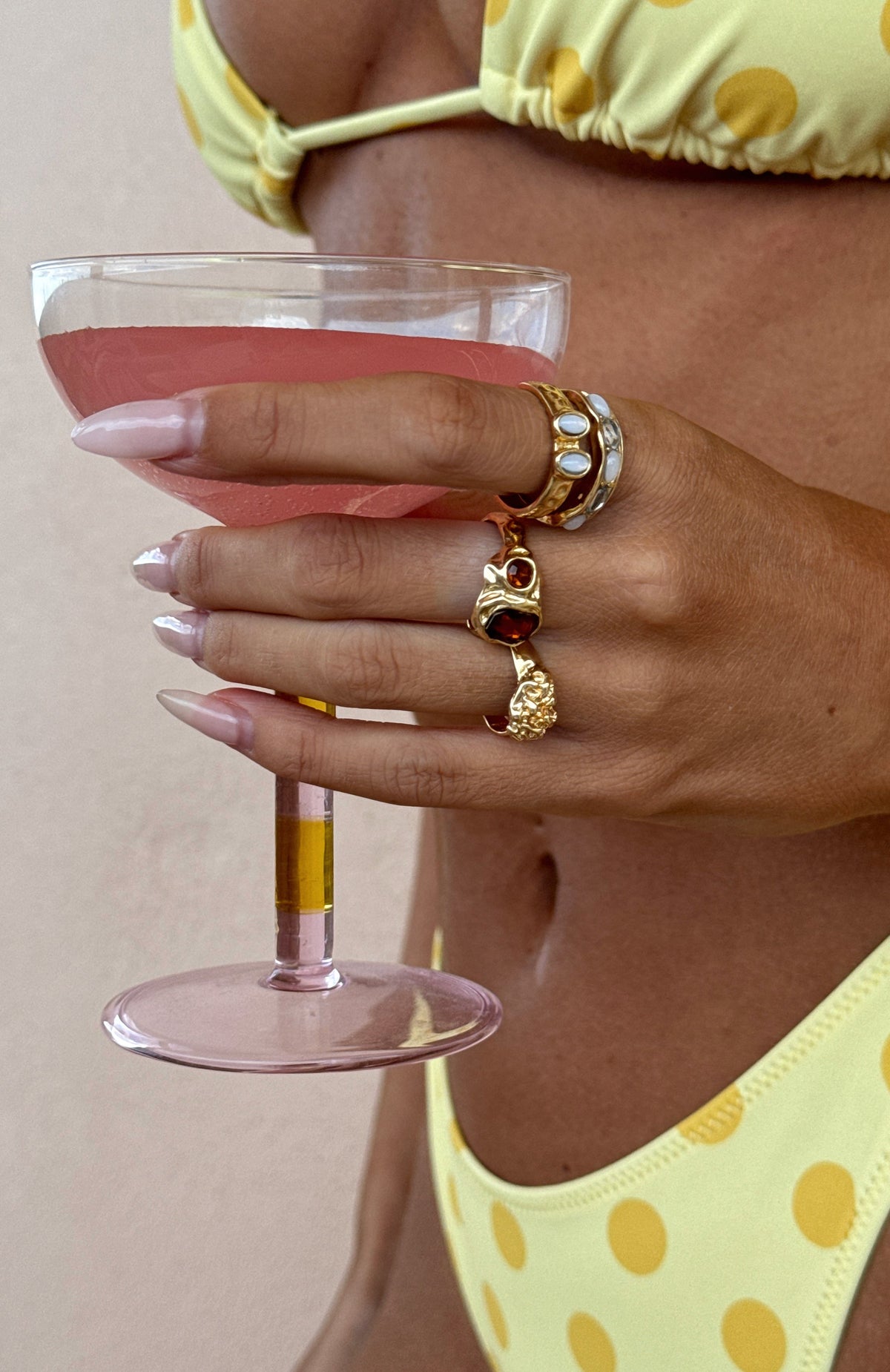 White Fox Tinsley Ring Set Gold