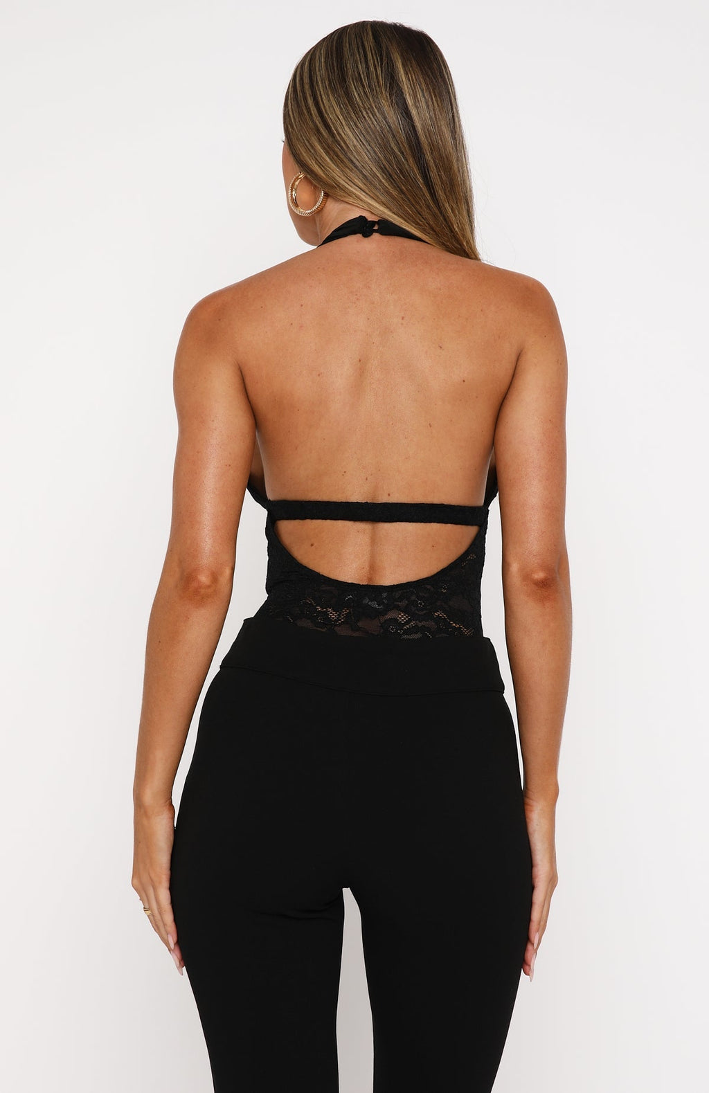 White Fox Like I Never Left Lace Bodysuit Black