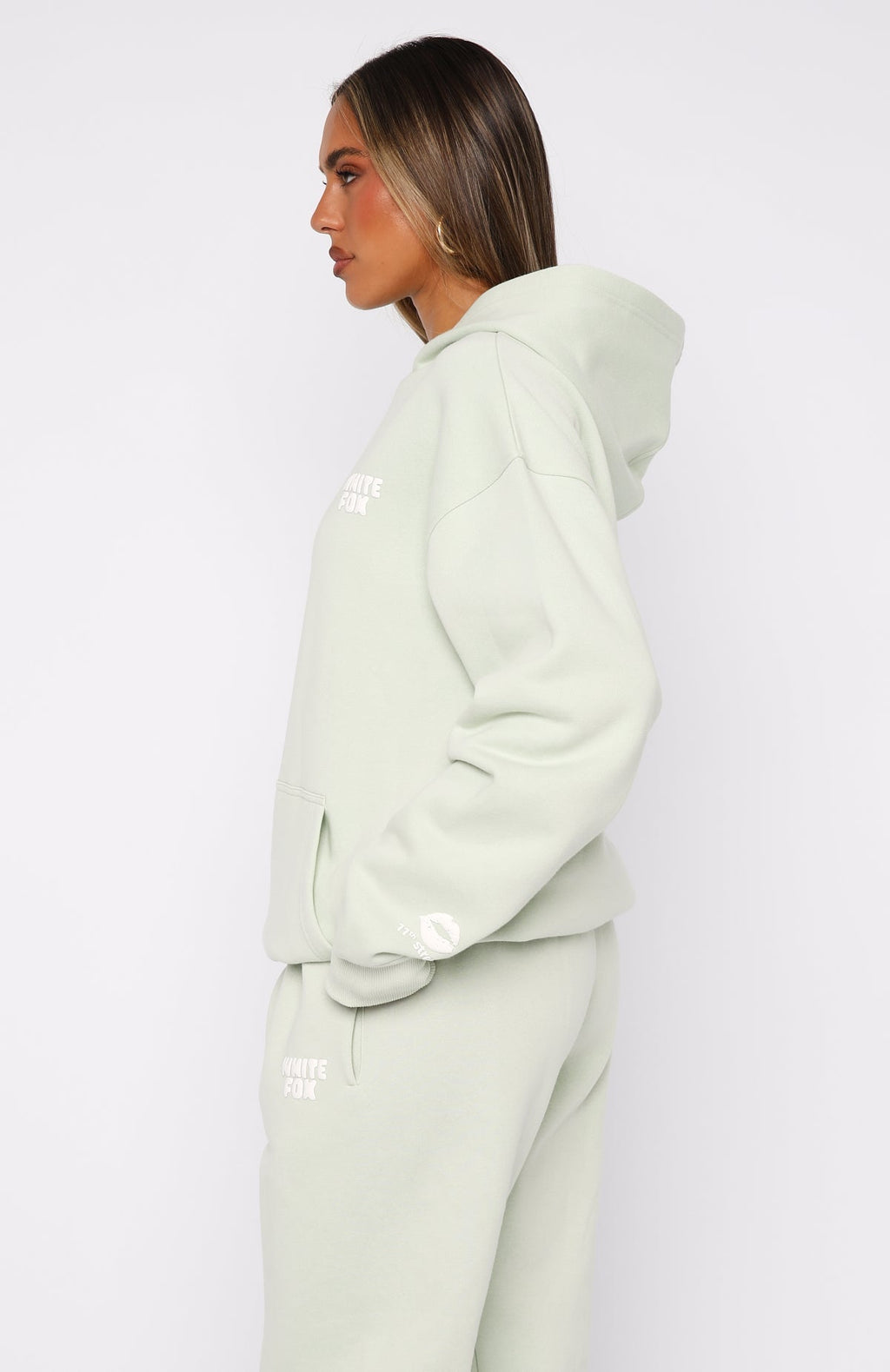 White Fox 11th Street Keeping It Real Oversized Hoodie Iced Matcha