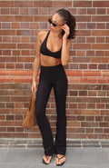 White Fox Movement Flare Leggings Black