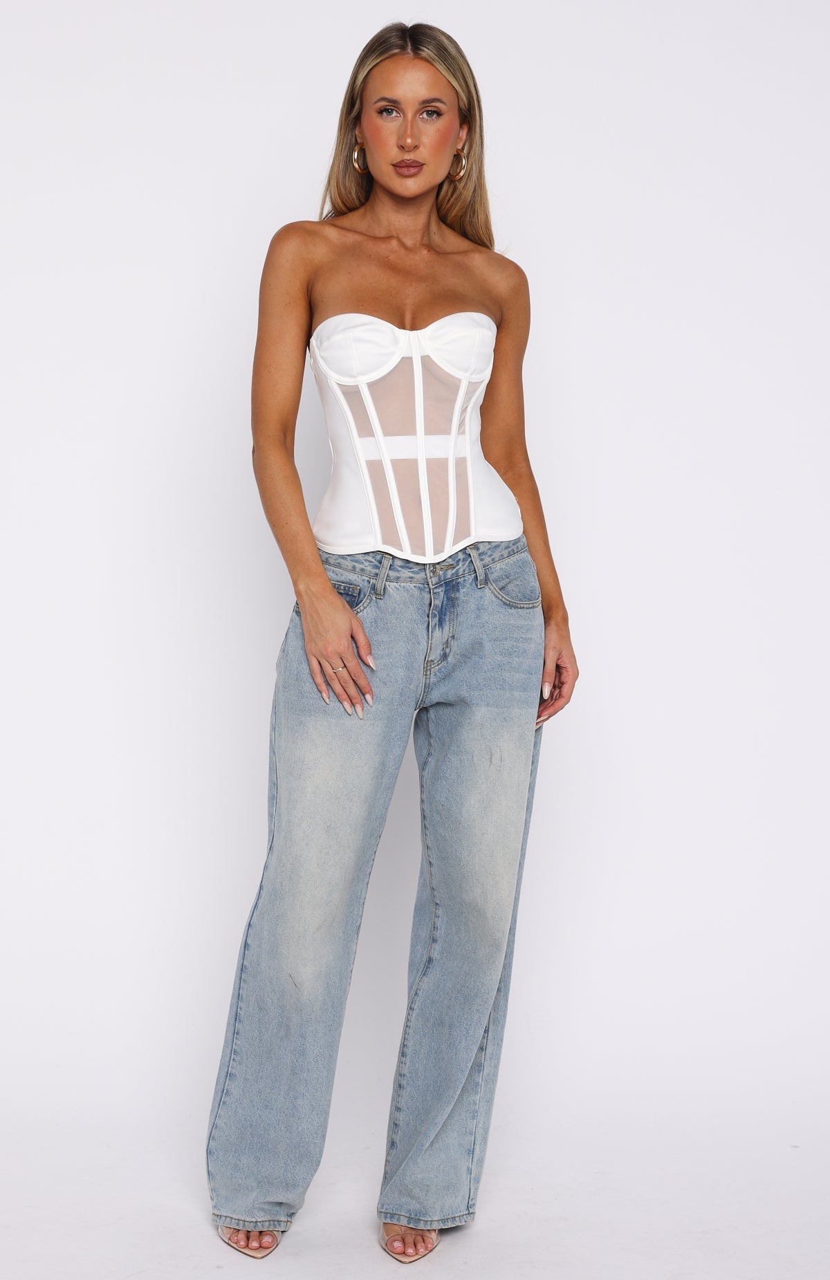 White Fox Call Me Your Baby Strapless Bustier White