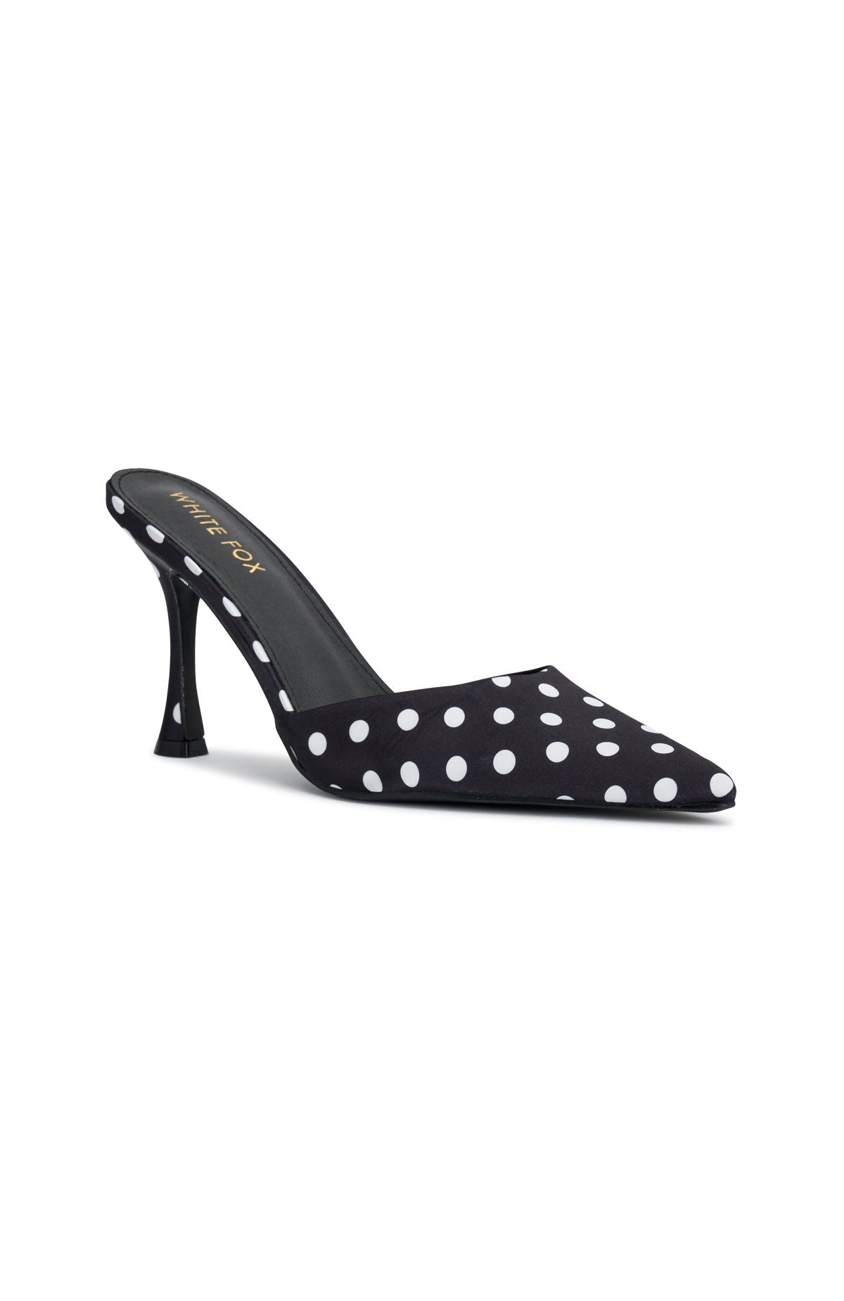 White Fox Iskra Mules Black Polka Dot