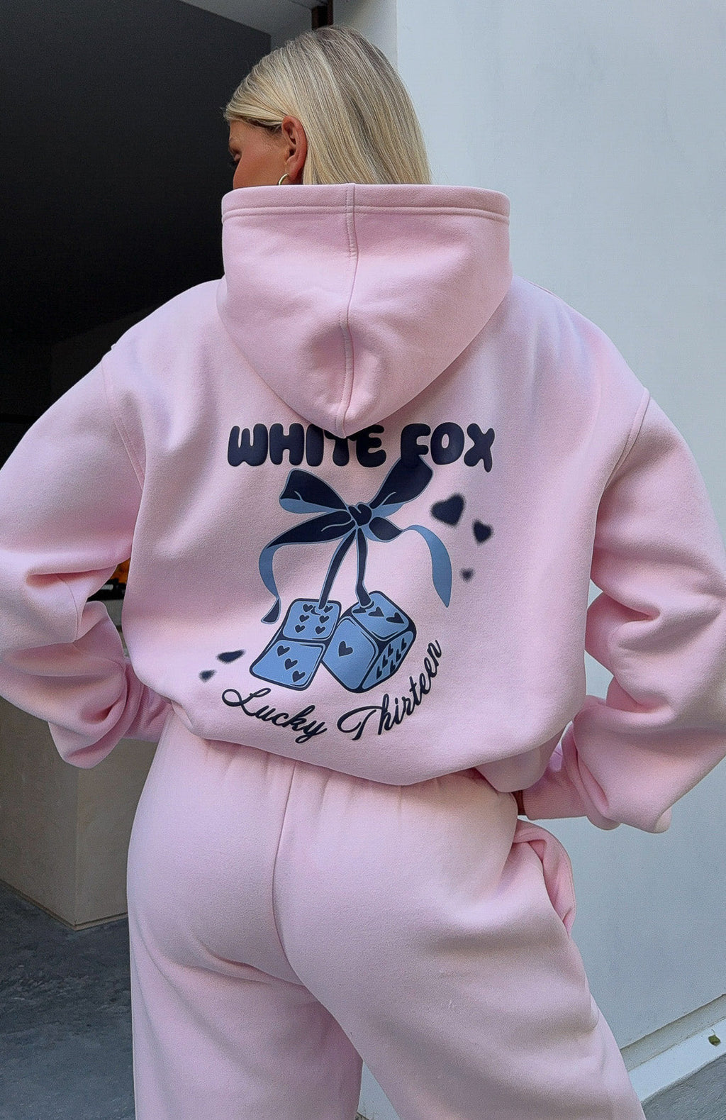 White Fox Lucky Thirteen Cheyenne Oversized Hoodie Soft Pink