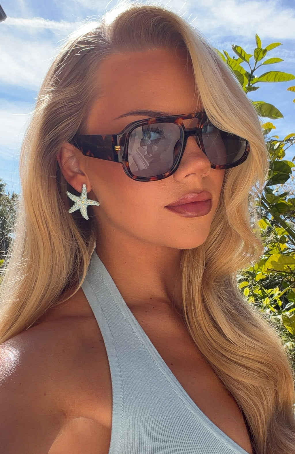 White Fox Tirza Sunglasses Tortoise/Blue