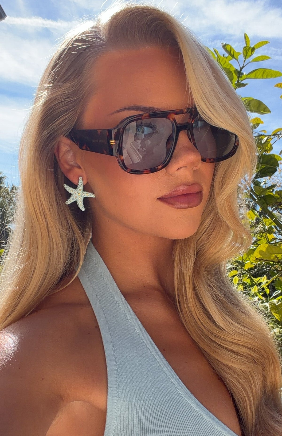 White Fox Tirza Sunglasses Tortoise/Blue