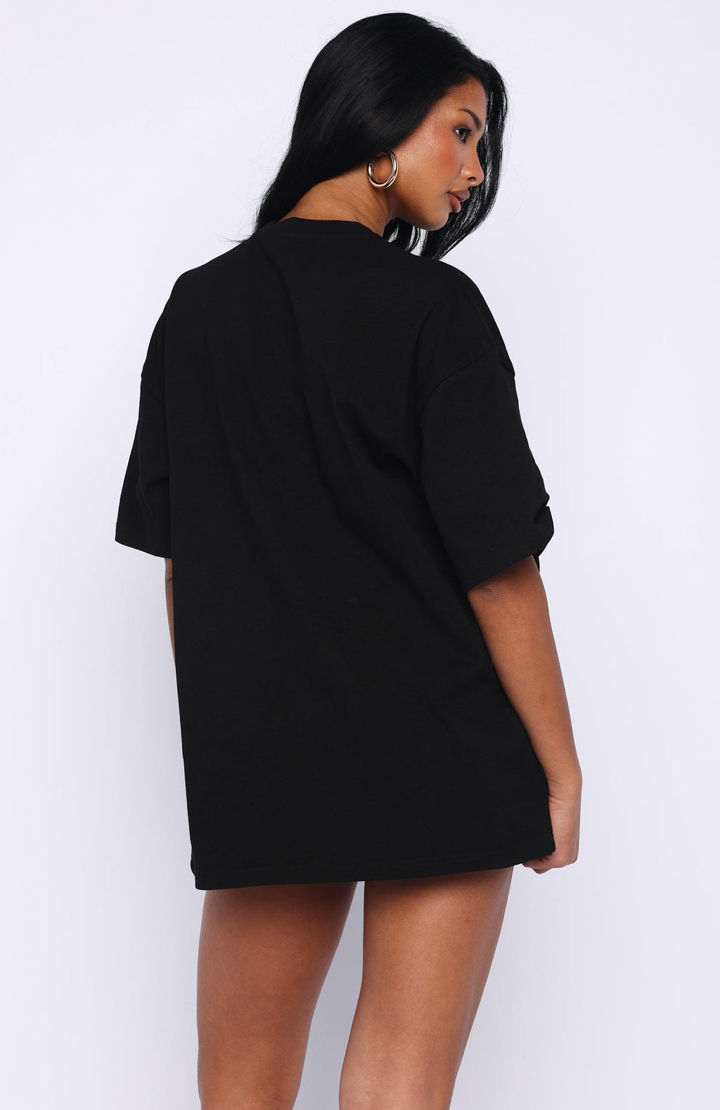 White Fox Vibe Too High Oversized Tee Black