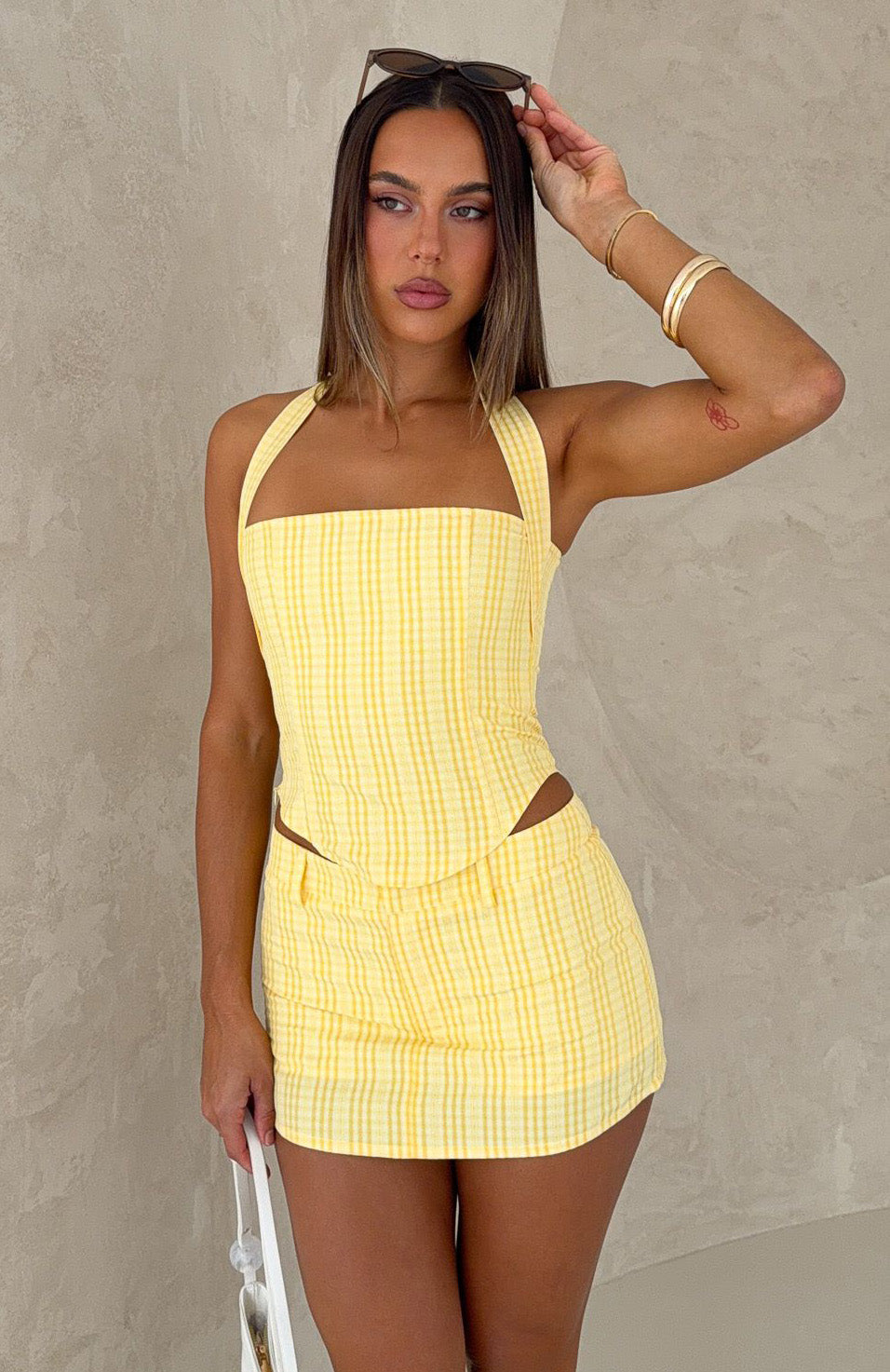 White Fox Unsaid Words Halter Bustier Lemon