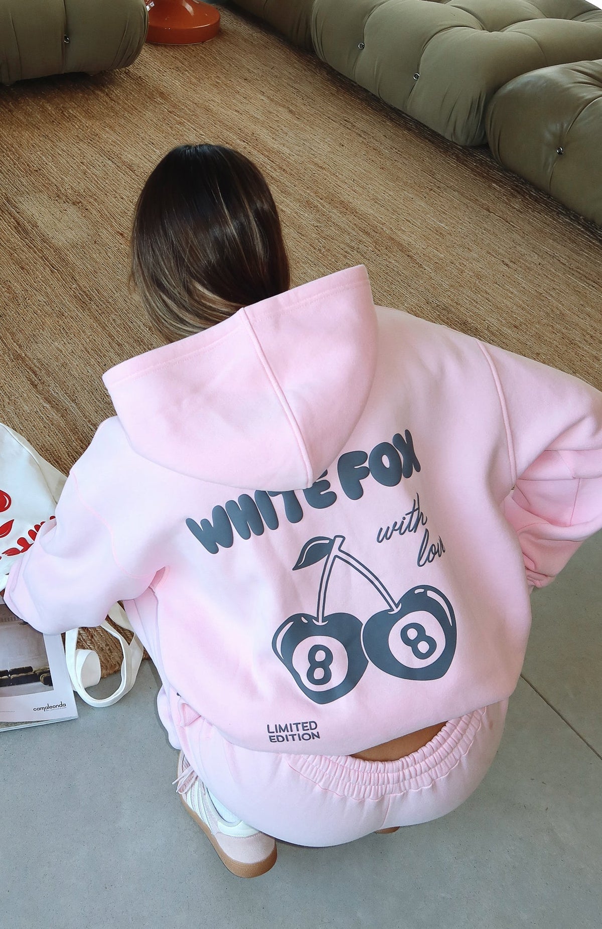White Fox With Love In The Moment Oversized Hoodie Pink
