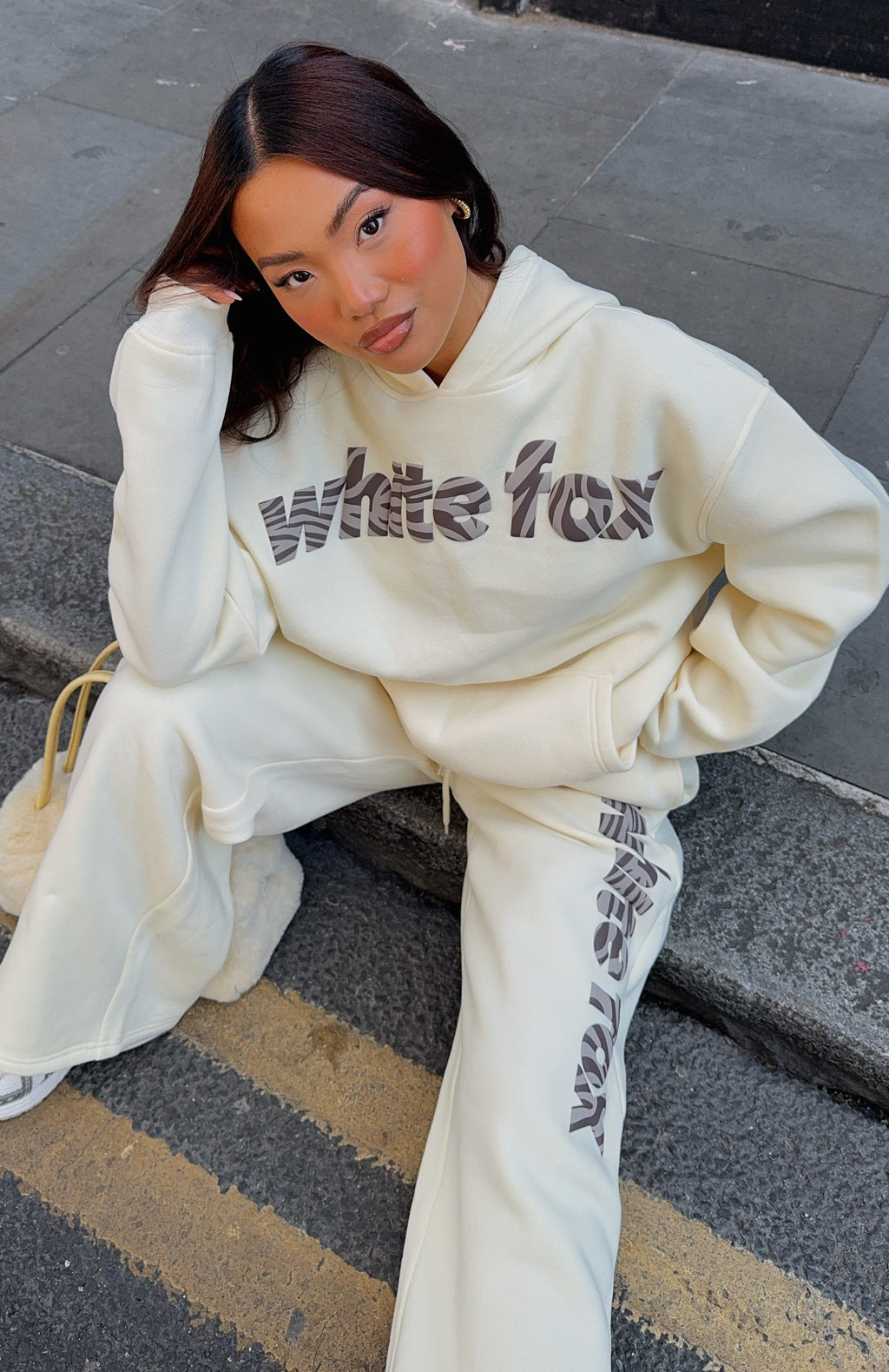 White Fox From The Archives Maya Oversized Hoodie Lemon