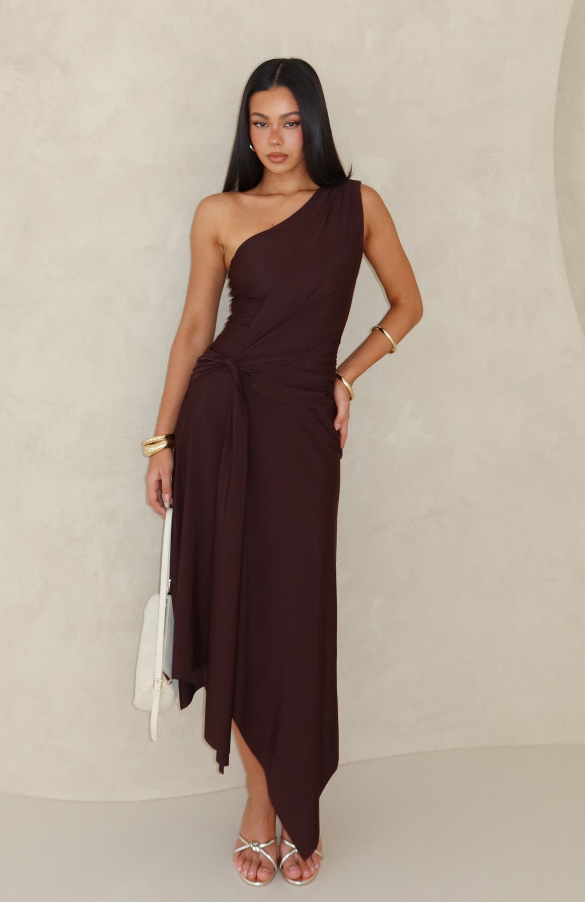 White Fox Drifting Away Maxi Dress Chocolate