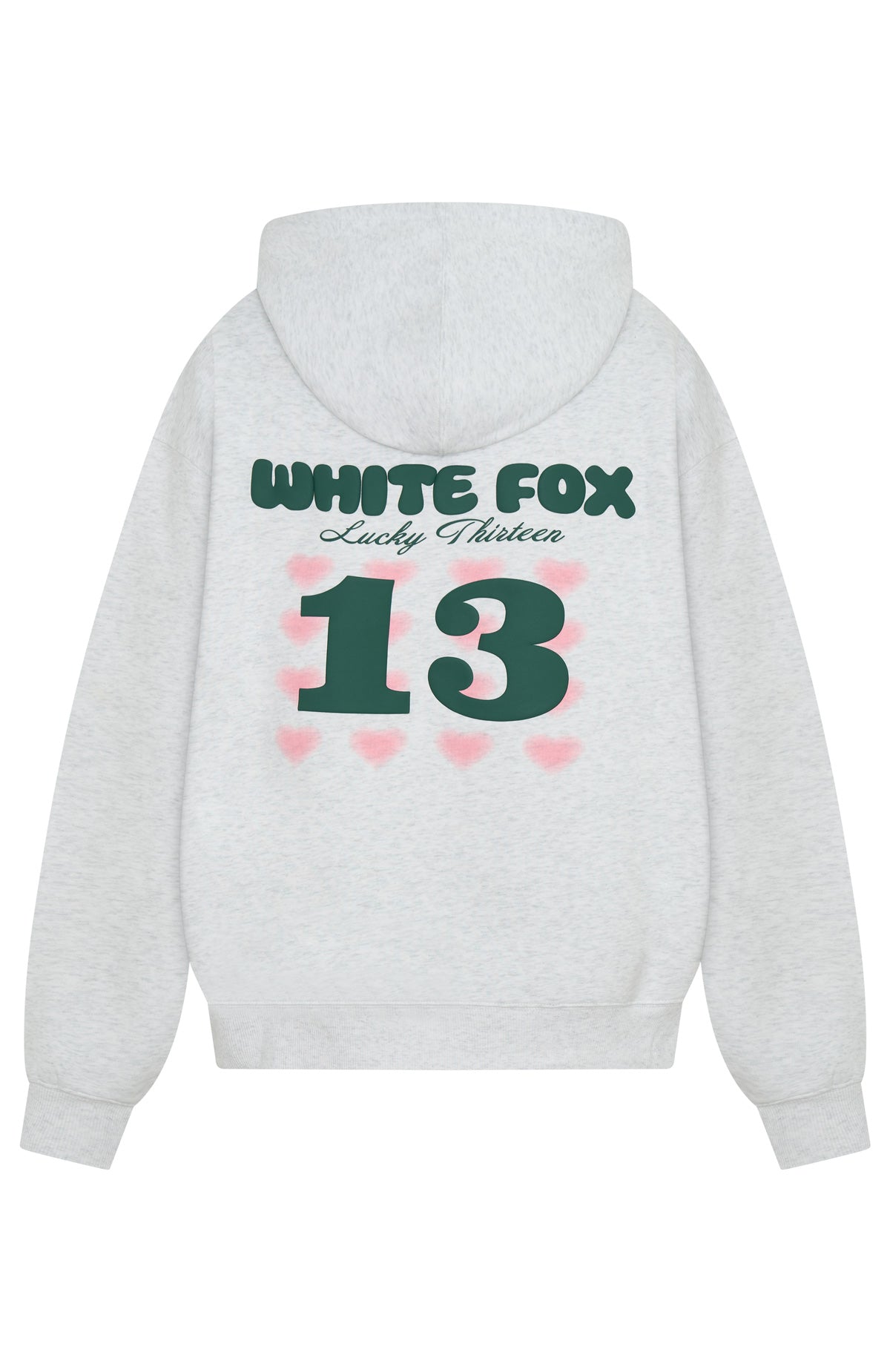White Fox Lucky Thirteen Charise Zip Front Hoodie Grey Marle