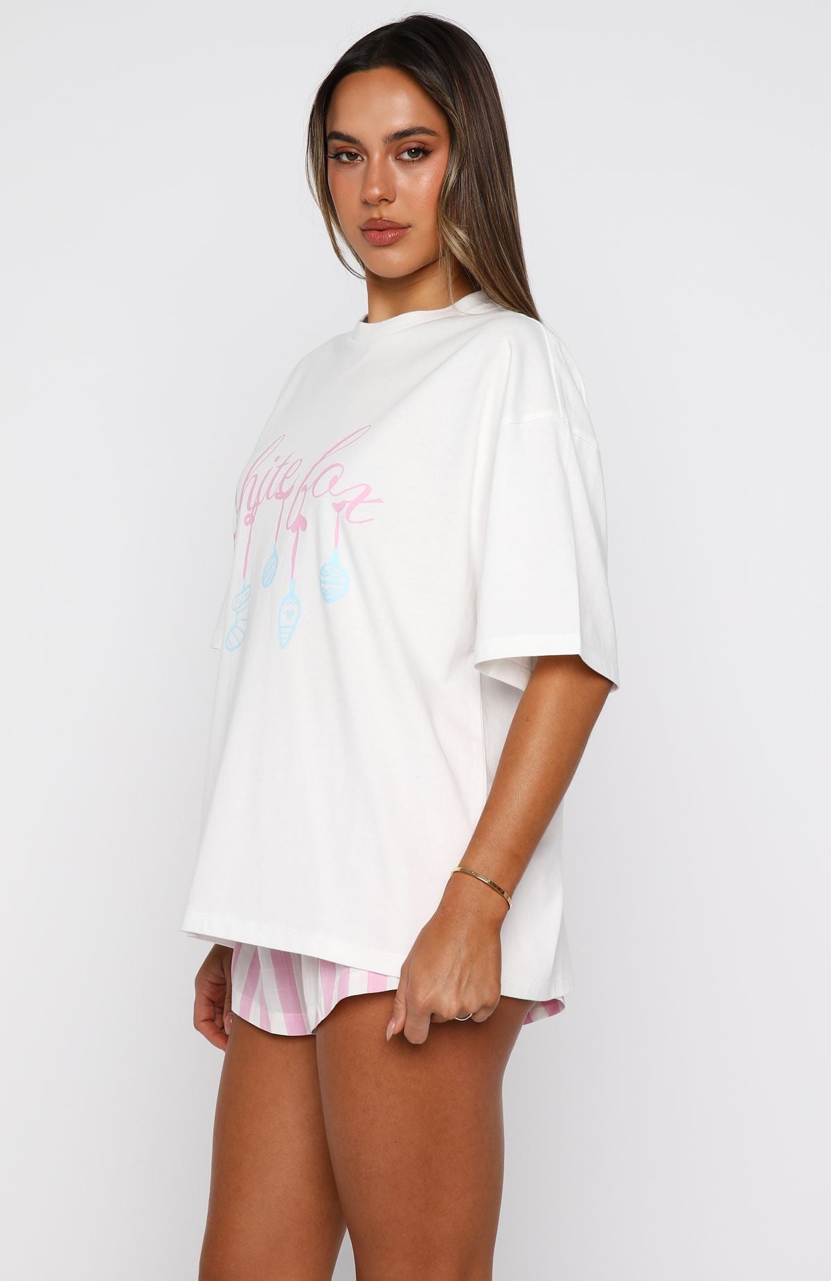 White Fox Silly Season Pyjama Oversized Tee White