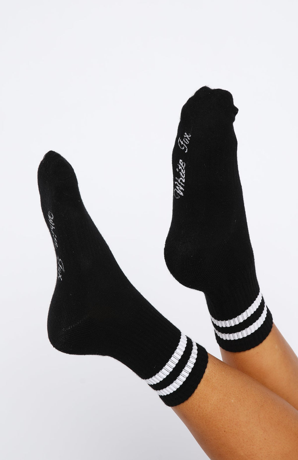 White Fox Grounded Socks Black/White