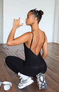 White Fox Shield Jumpsuit Black