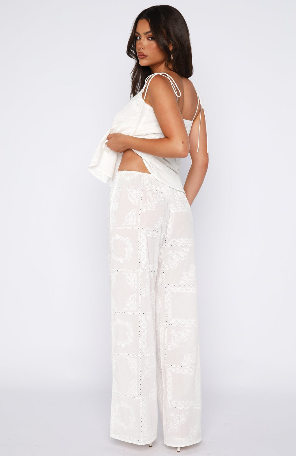 White Fox Born To Roam Pants White