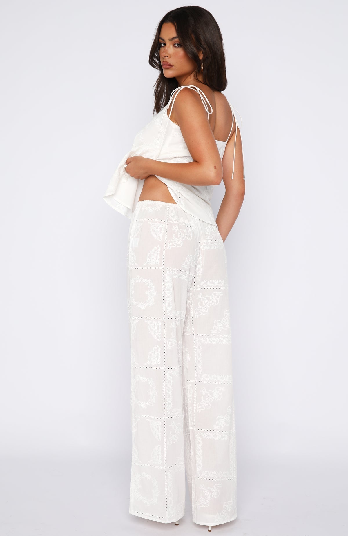 White Fox Born To Roam Pants White
