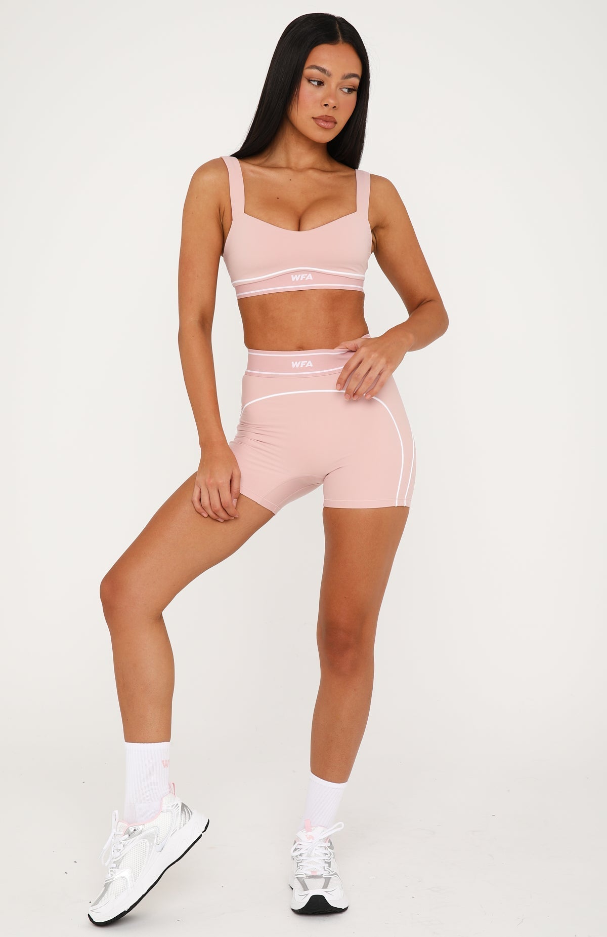 White Fox Tense Sports Bra Dusty Pink/White