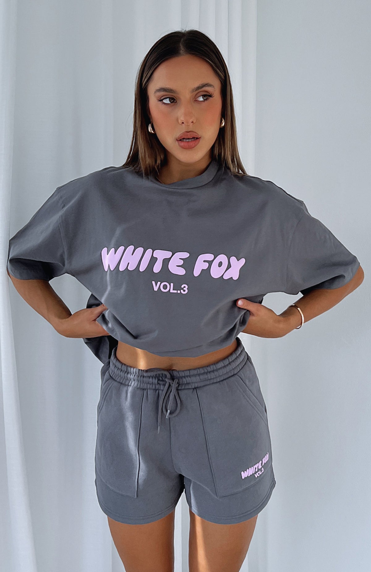 White Fox Offstage Oversized Tee Volcanic