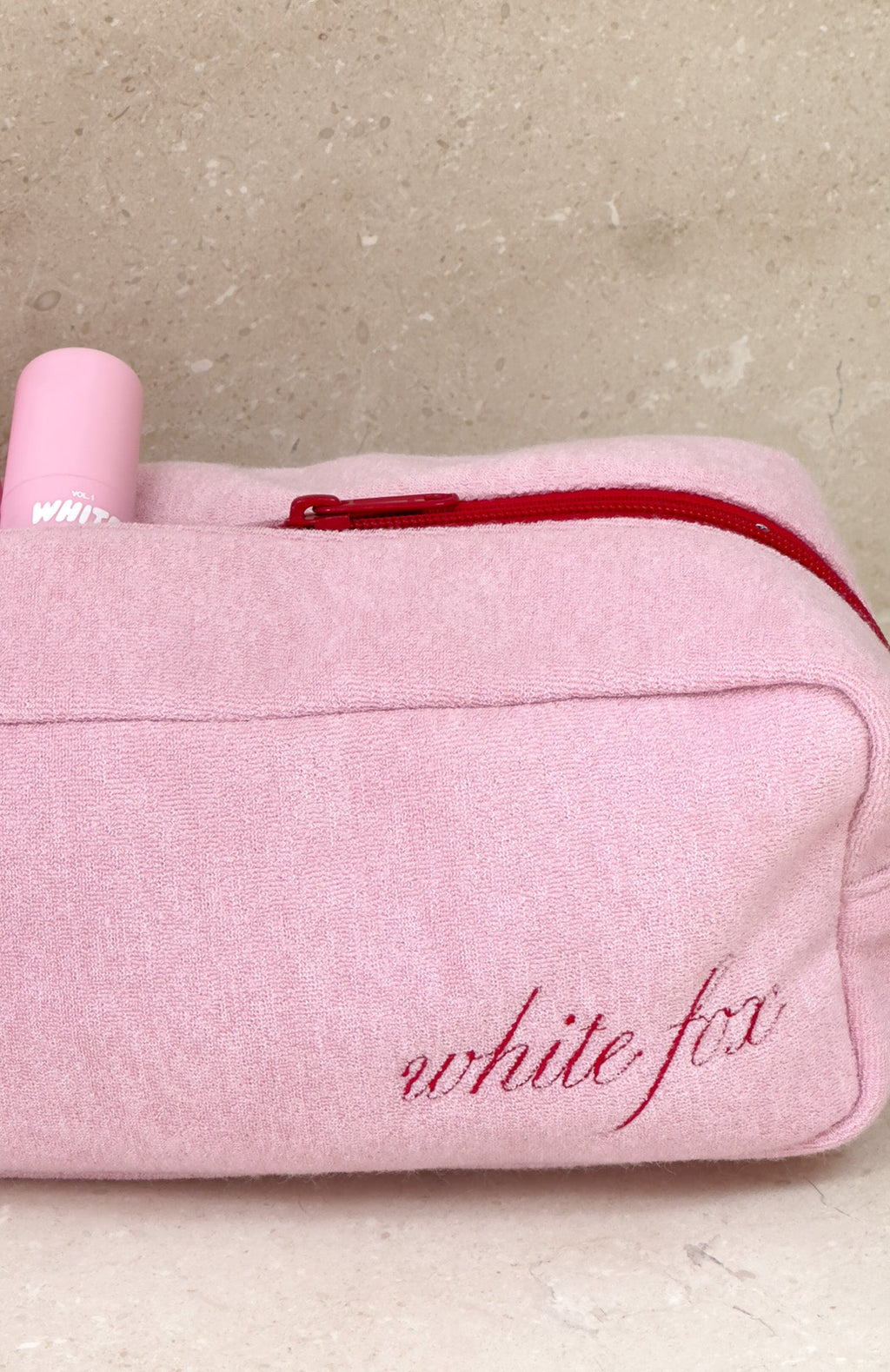 White Fox Lillian Cosmetic Bag Baby Pink