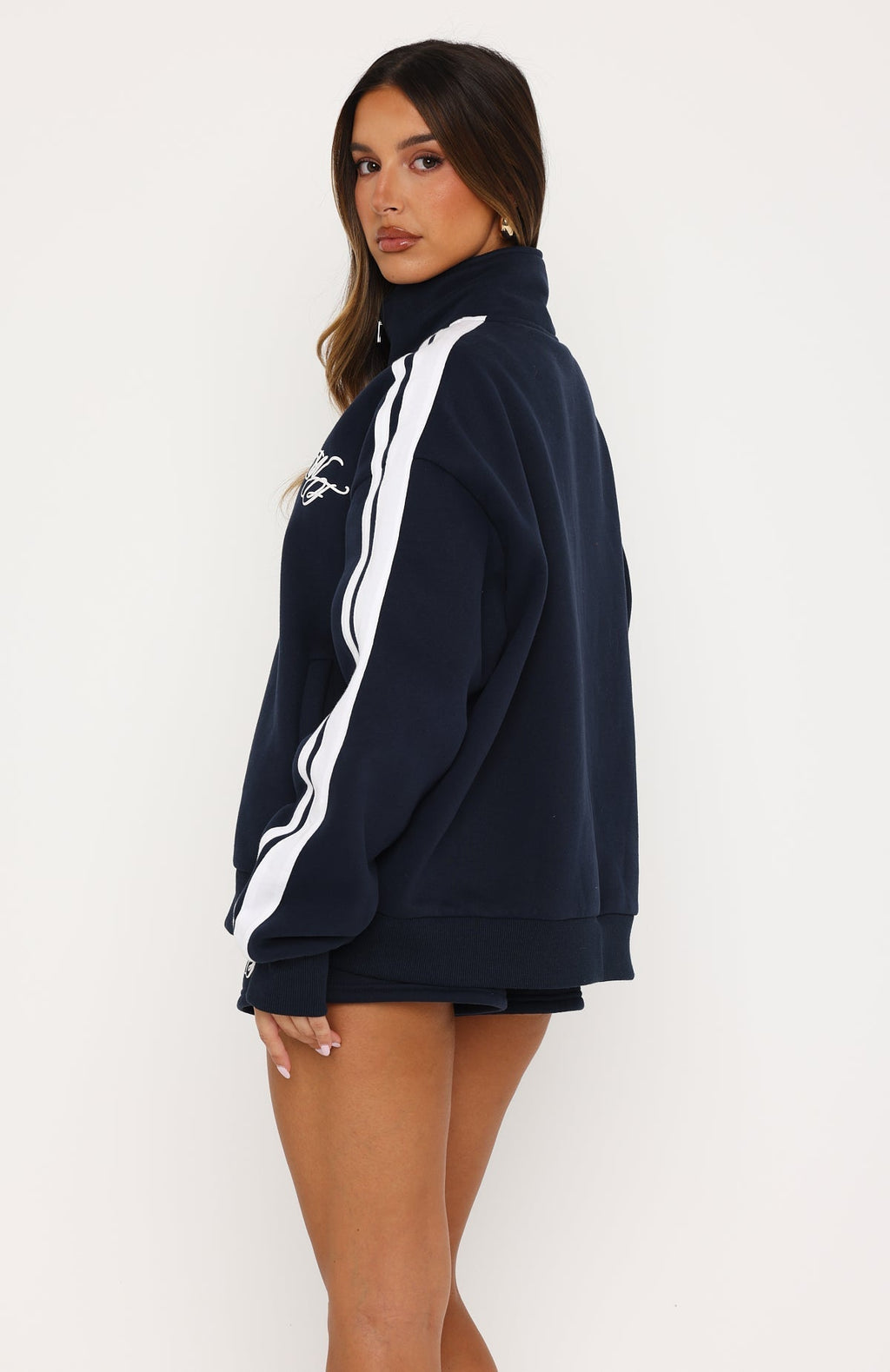 White Fox Studio 17 Odessa Oversized Zip Jacket Navy