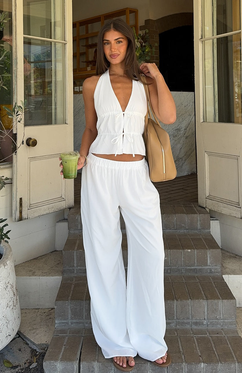 White Fox Further Away Pants White