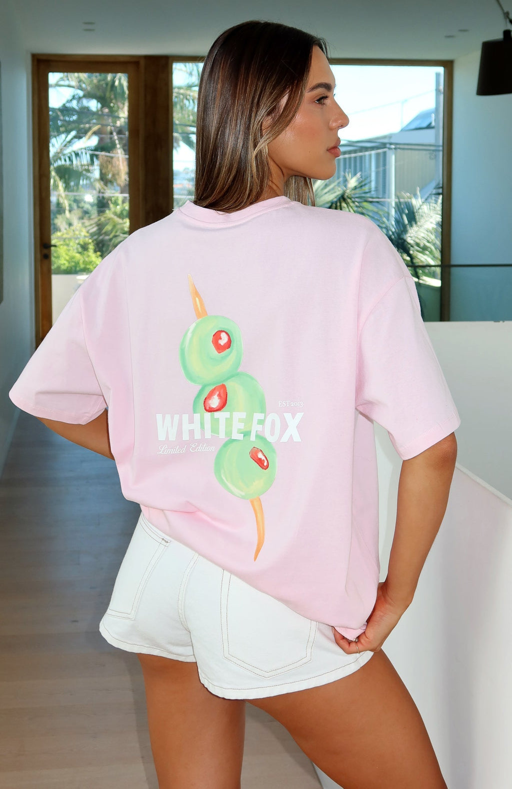 White Fox Non Negotiable Oversized Tee Pink