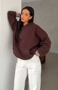 White Fox Wild Thing Leopard Oversized Hoodie Chocolate