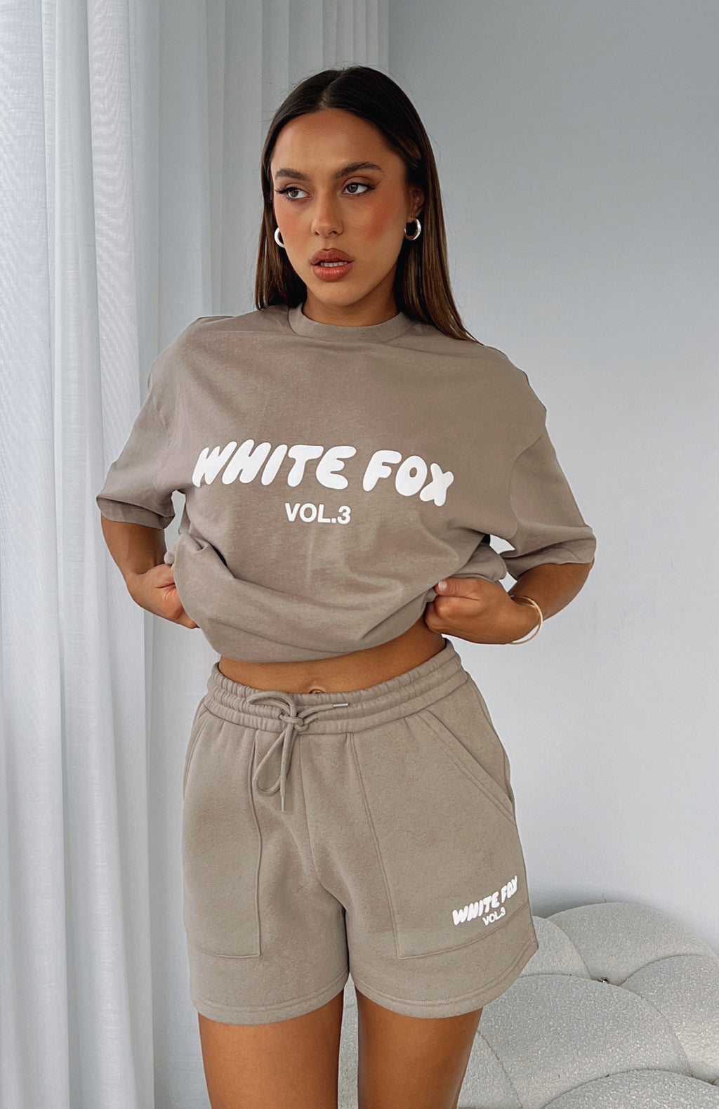 White Fox Offstage Lounge Shorts Fawn