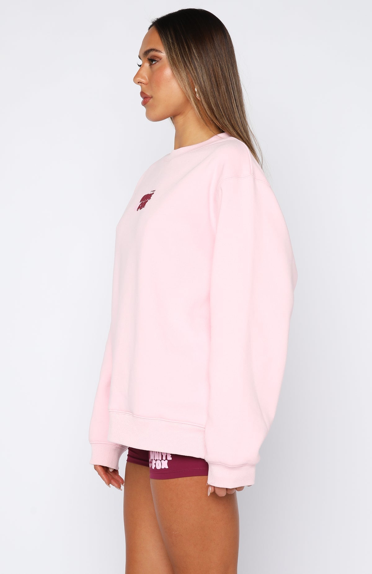 White Fox 11th Street Sweet Kisses Oversized Sweater Pink Sugar