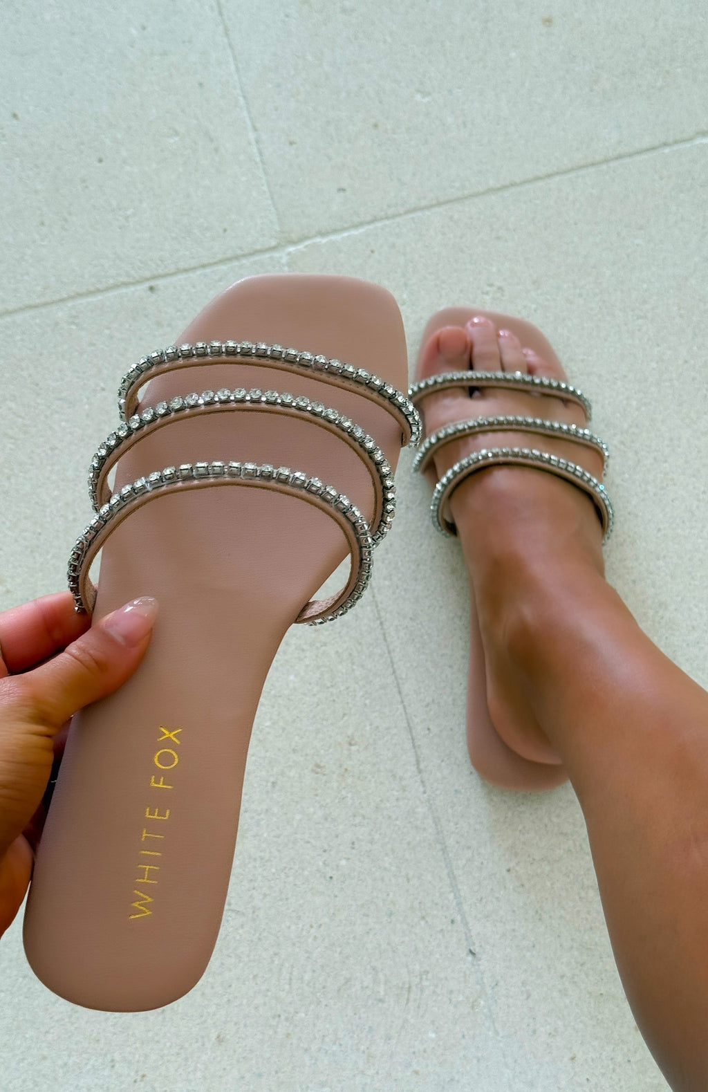 White Fox Peppi Sandals Nude