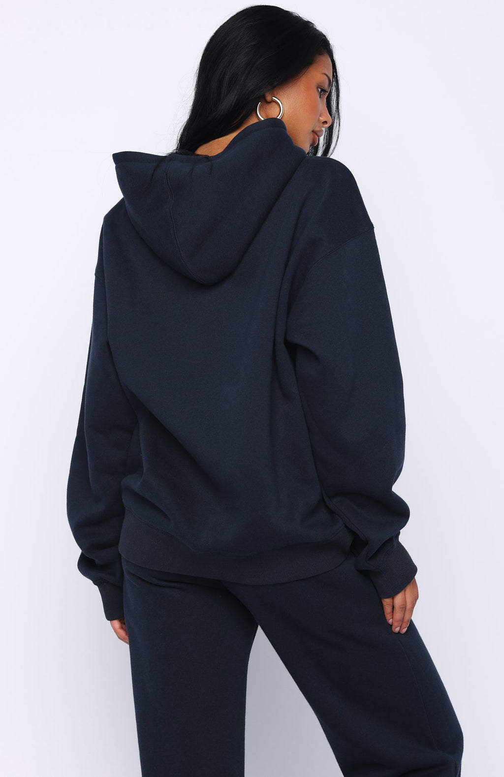 White Fox Starting Fresh Zip Front Hoodie Navy