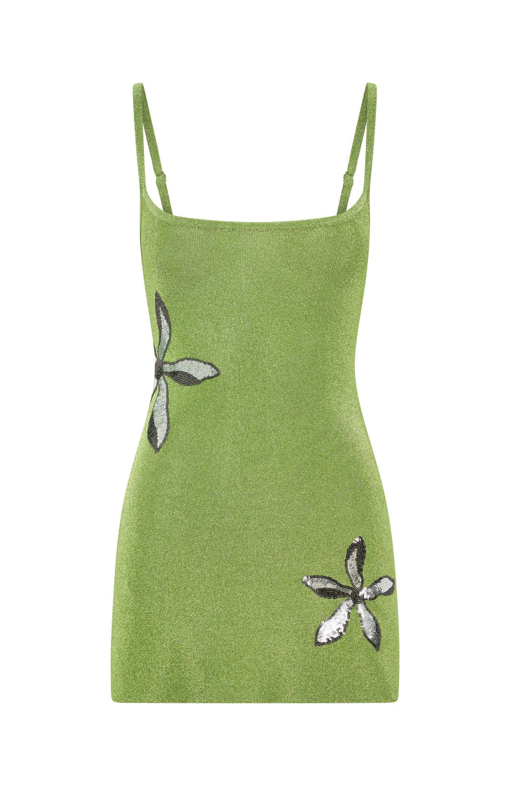 White Fox Flirty Fleur Knit Mini Dress Kiwi