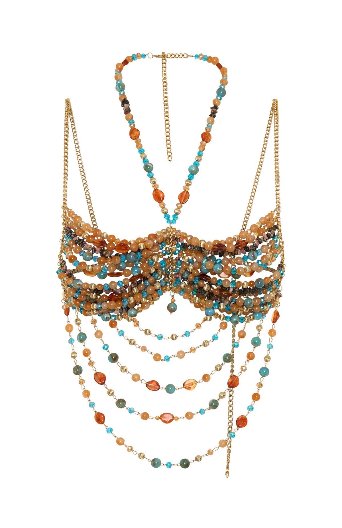 White Fox Own The Night Beaded Top Burnt Orange