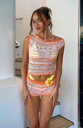 White Fox Please Change Your Mind Knit Shorts Peaches And Cream