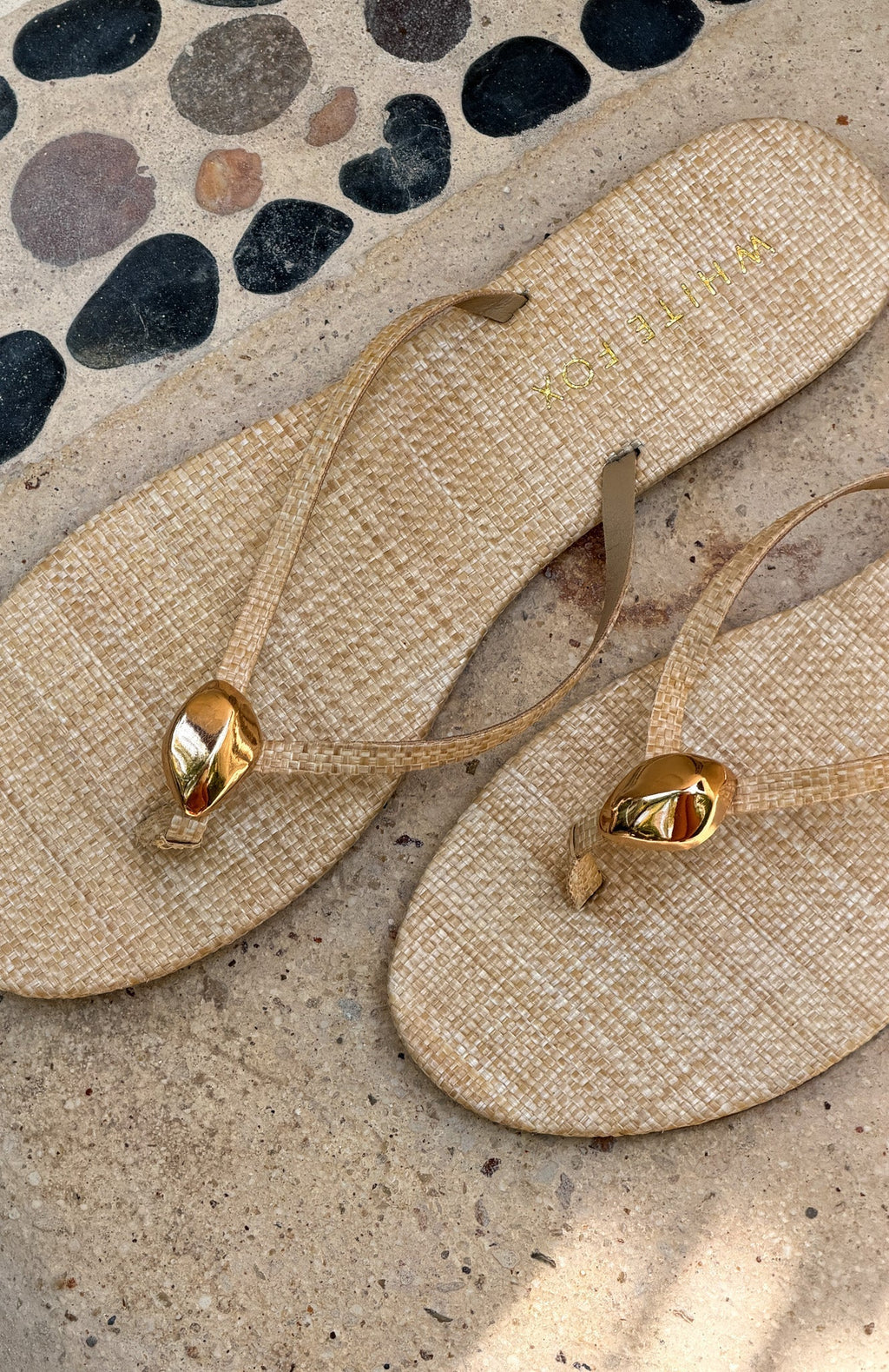 White Fox Colt Thong Sandals Natural