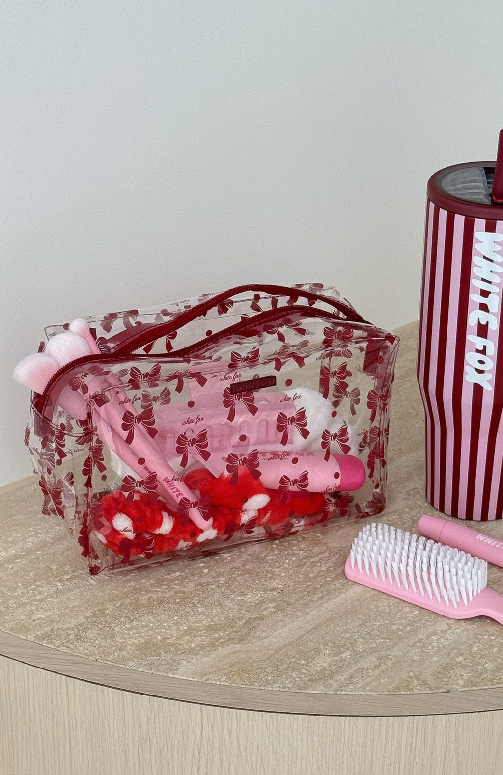 White Fox Clara Cosmetic Case Bow Bliss