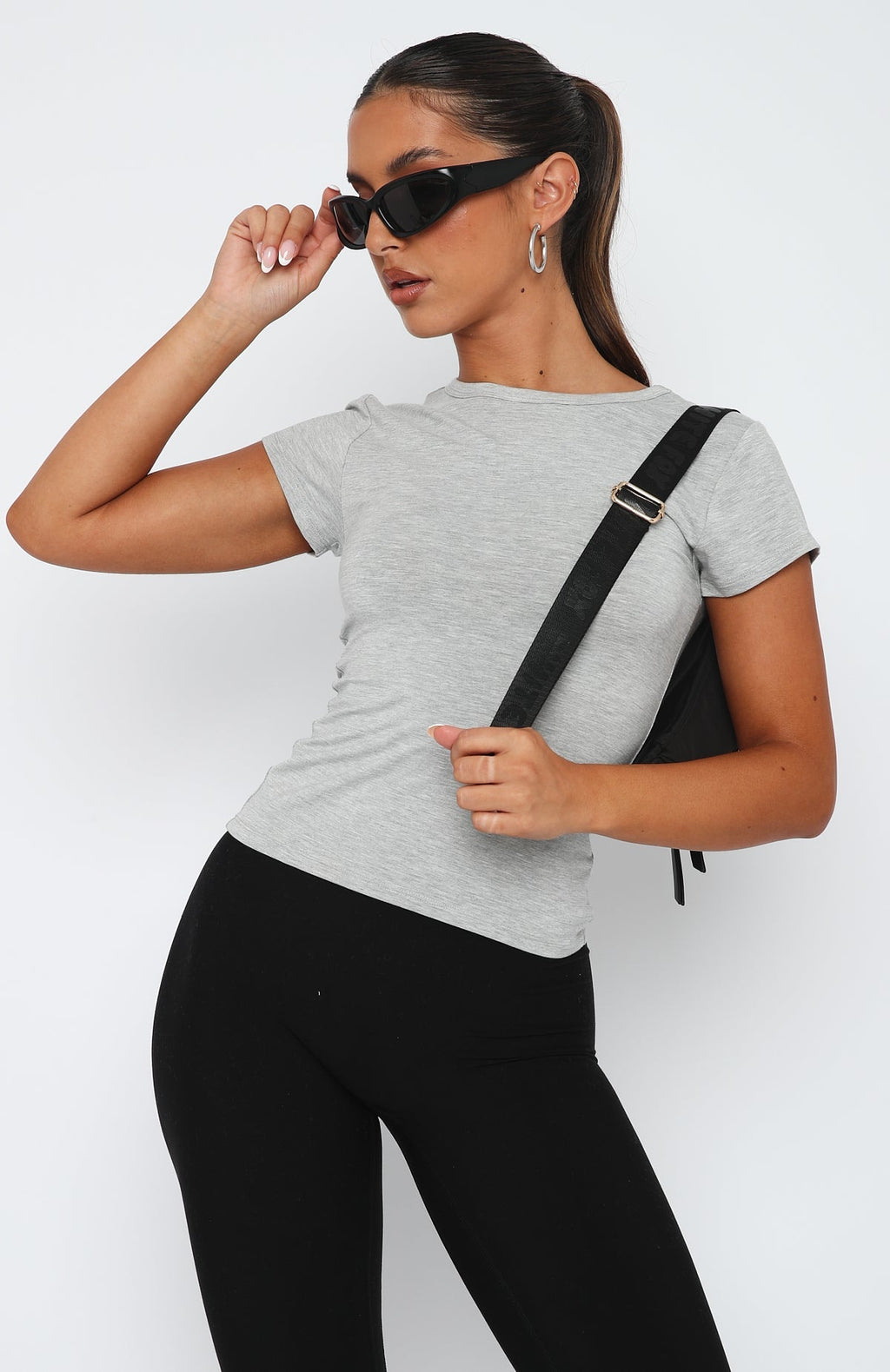 White Fox Too Blessed Tee Grey Marle