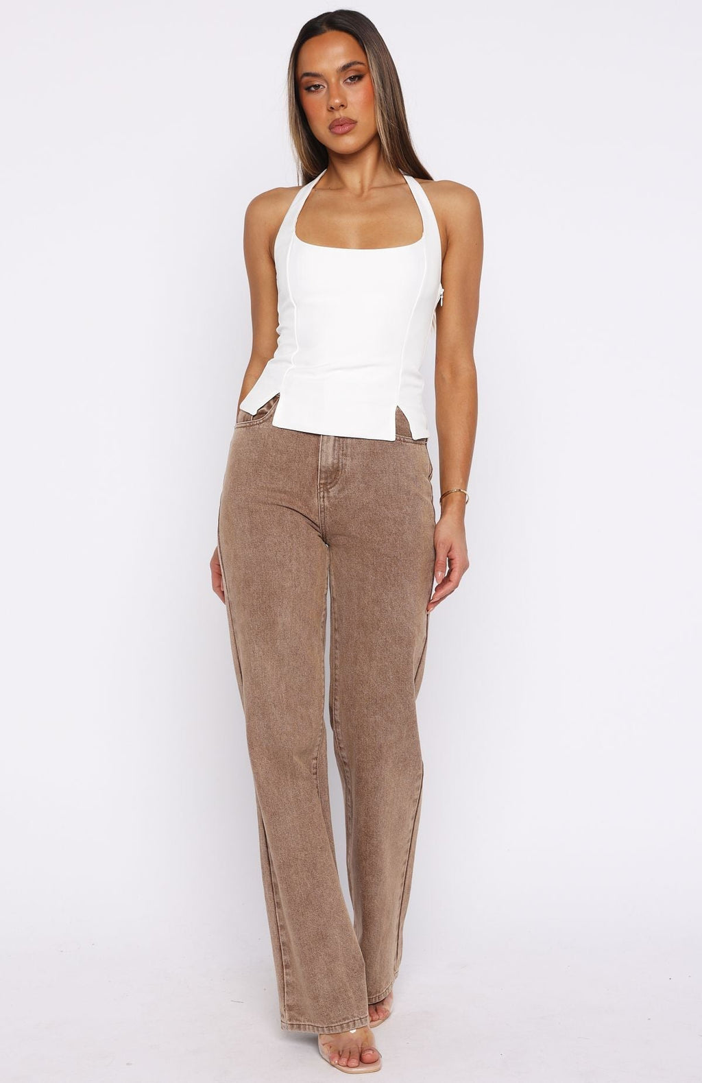 White Fox I'm Next Halter Top Off White