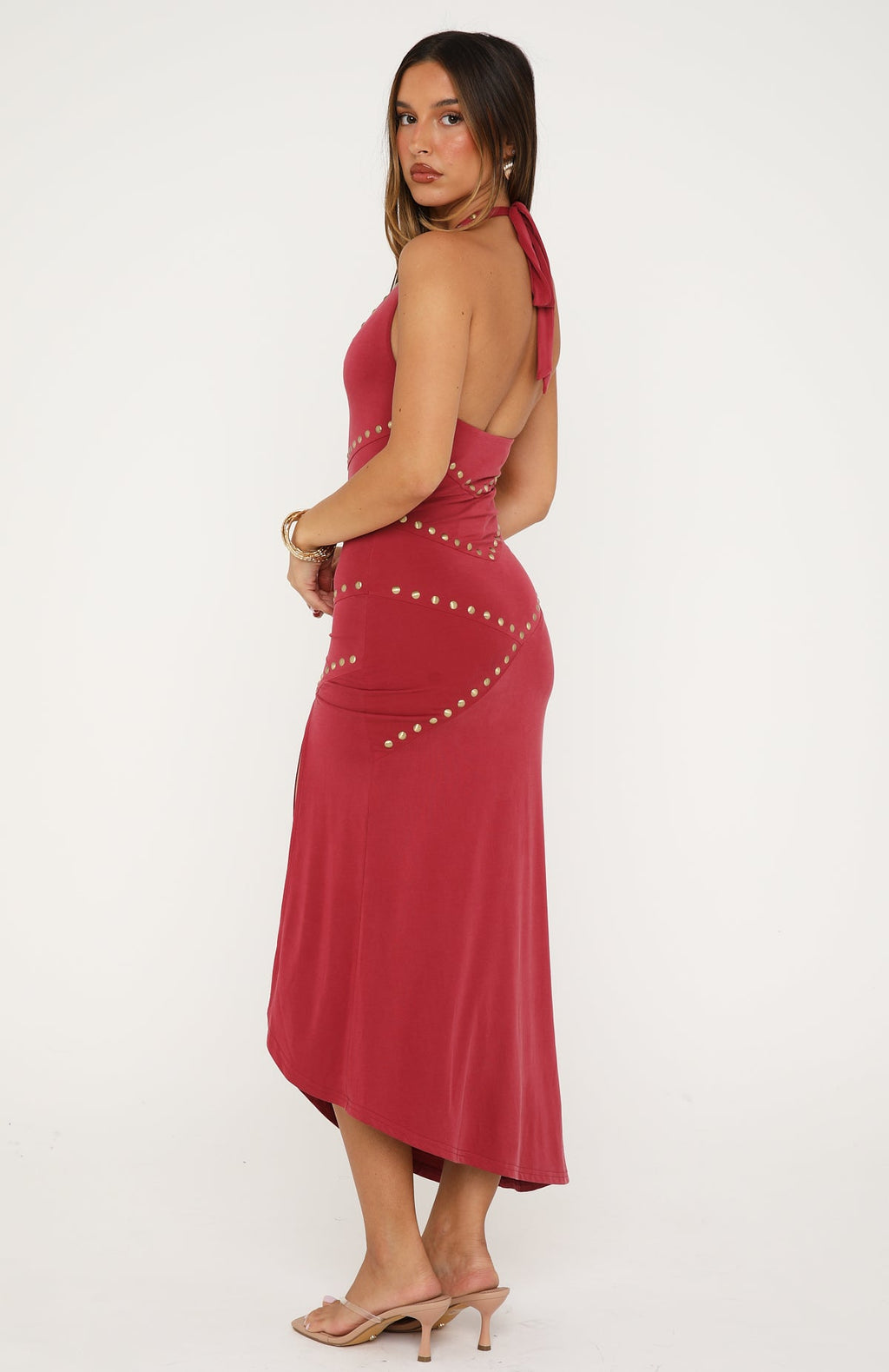 White Fox Hot To Handle Midi Dress Raspberry