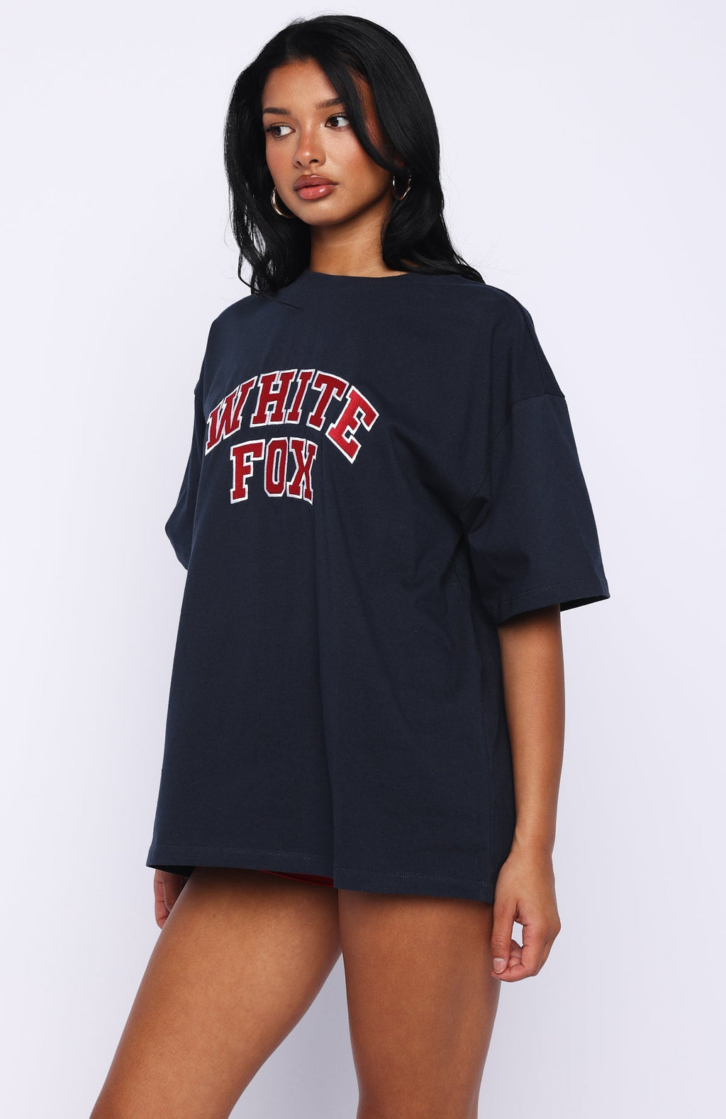 White Fox Starting Fresh Oversized Tee Navy