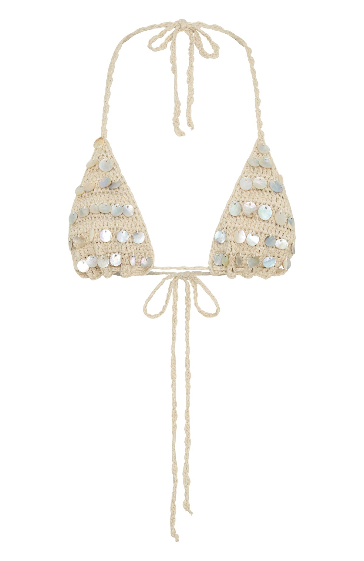 White Fox Hidden Treasure Crochet Bikini Top Shell