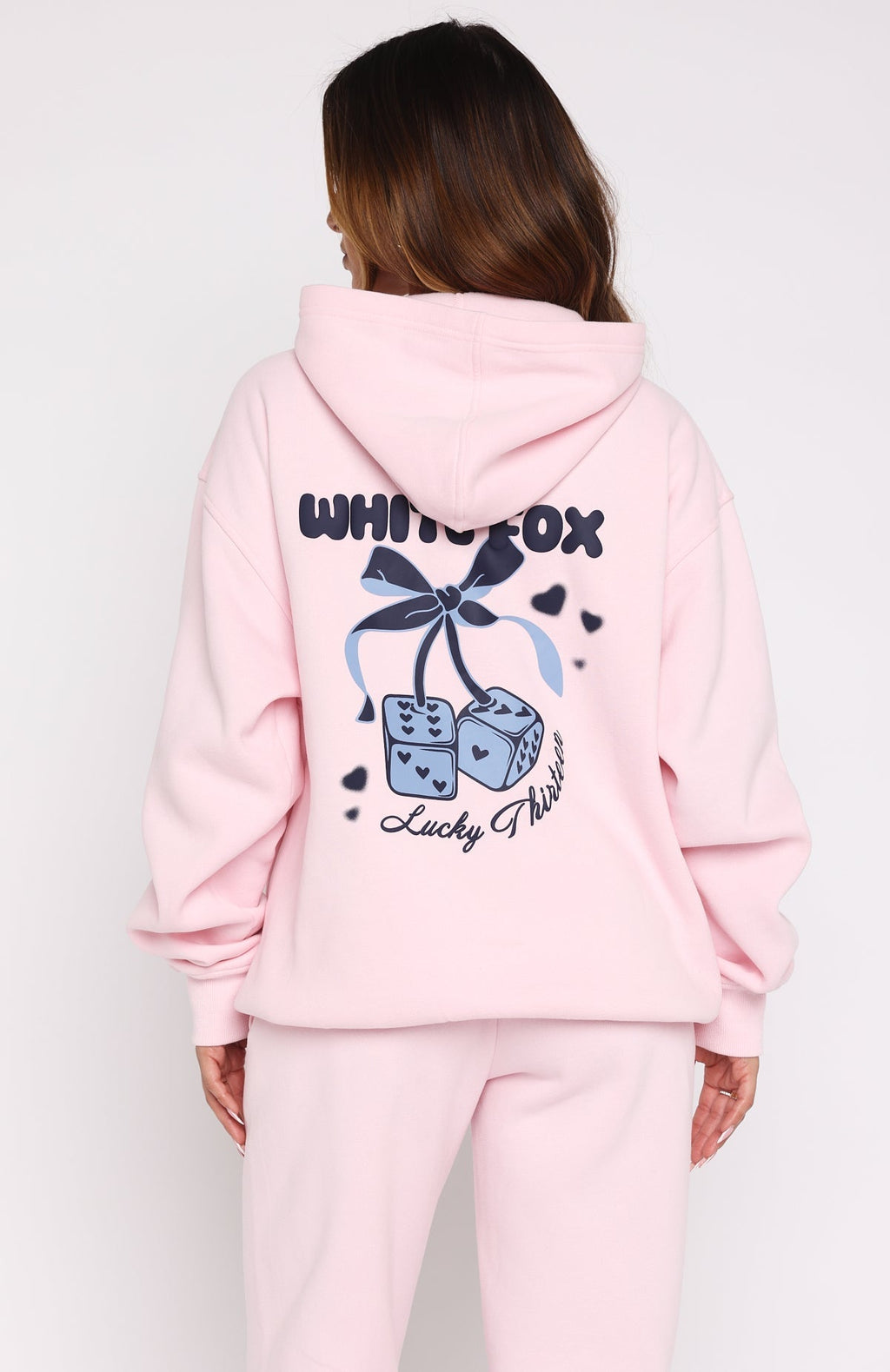 White Fox Lucky Thirteen Cheyenne Oversized Hoodie Soft Pink