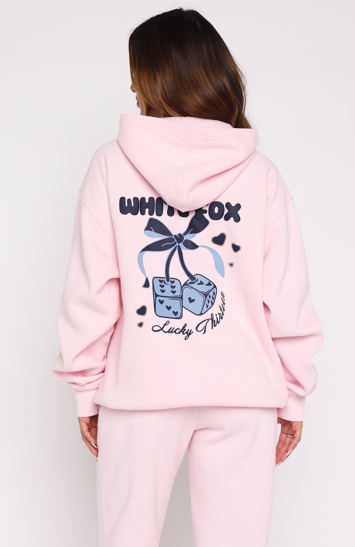White Fox Lucky Thirteen Cheyenne Oversized Hoodie Soft Pink
