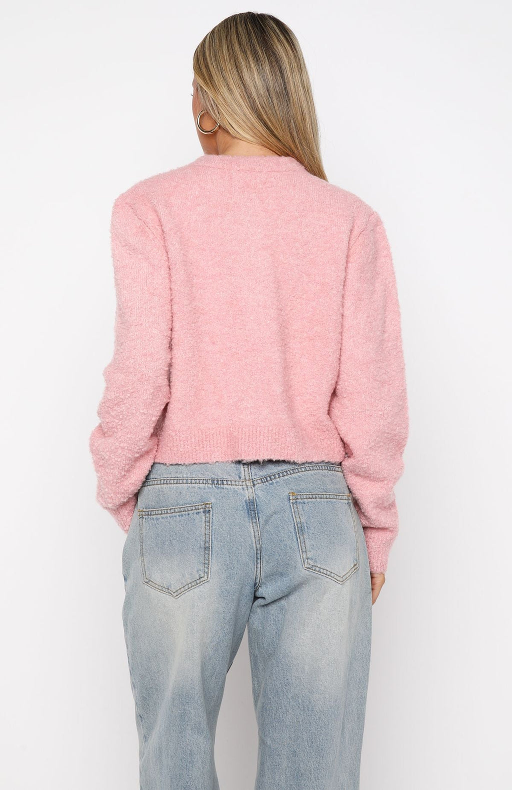 White Fox Layer Of Love Knit Cardigan Dusty Pink