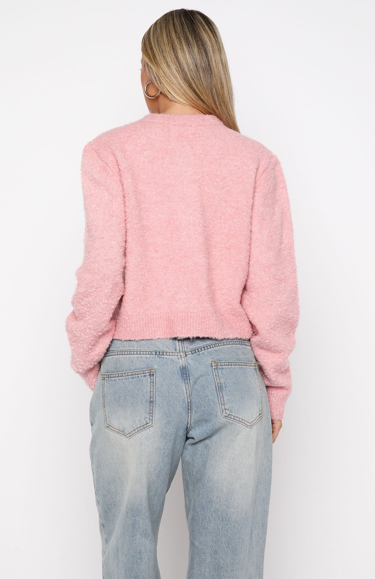 White Fox Layer Of Love Knit Cardigan Dusty Pink