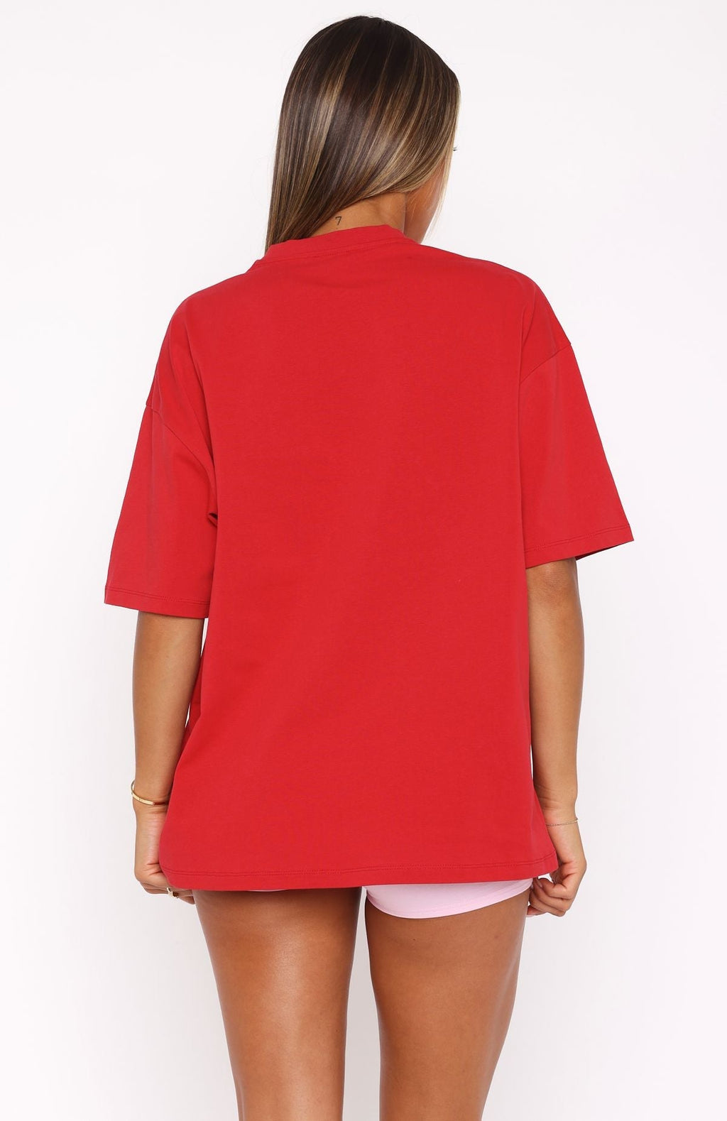 White Fox With Love In The Moment Oversized Tee Red