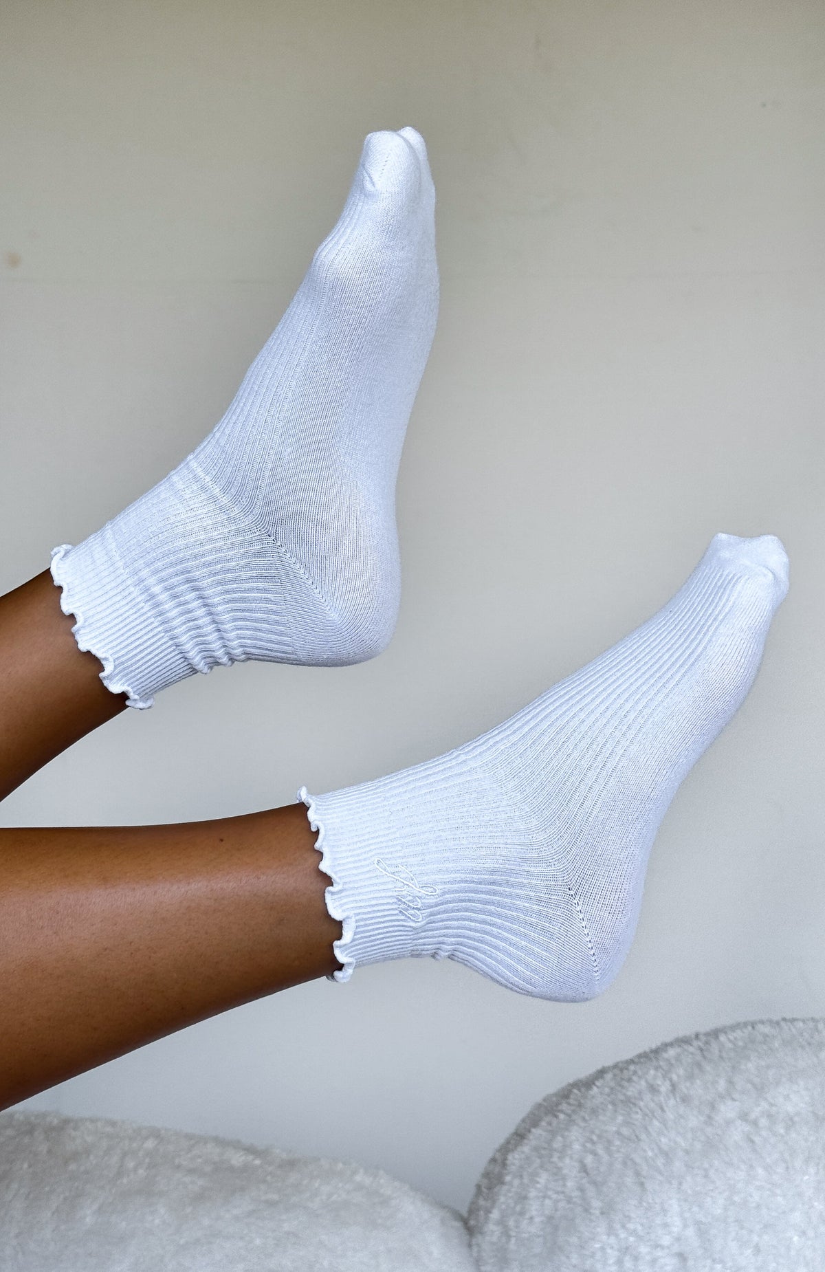 White Fox Me Time Socks White